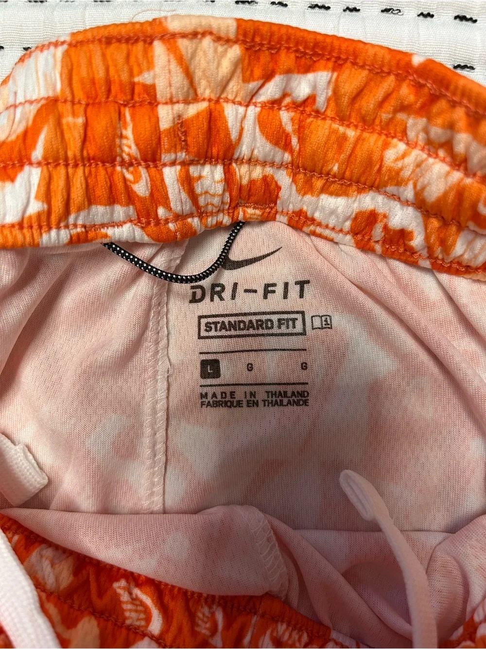 Nike Orange White Graphic YouthAthletic Shorts